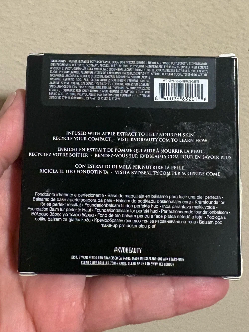 KVD Good Apple Skin-Perfecting Foundation Balm - MEDIUM 033 Brand New Never Used